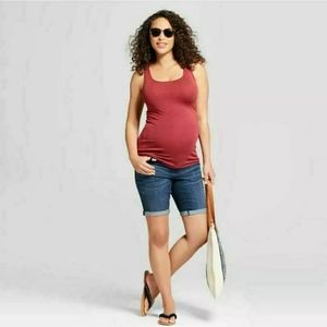 Isabel Maternity Bermuda Jean Shorts 10 Side Panel